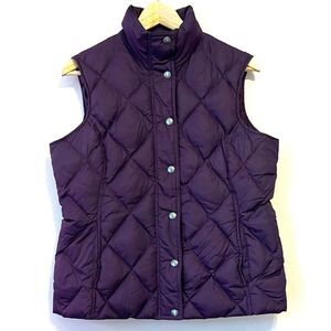 Lands End Goose Down Quilted Puffer Vest Purple Small Gorpcore Cabincore Winter